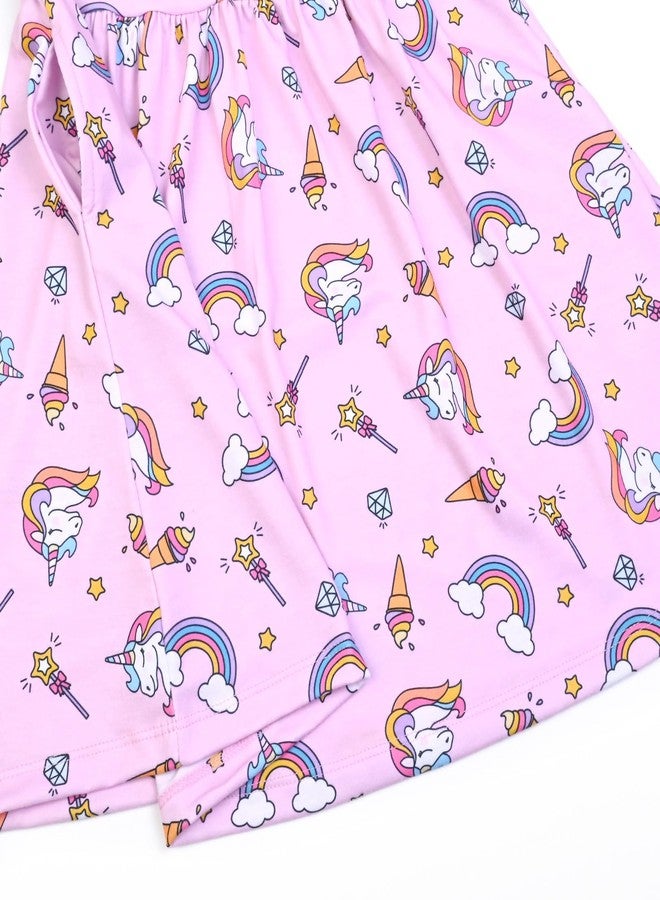 QPANCY Unicorn Dresses for Little Girls Summer Sun Swing Elastic Waist Dress Cloth 4t 5t - Image 5